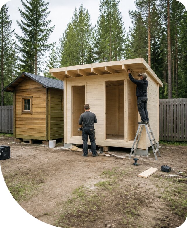 Строительство душа, туалета и хозблока под ключ в Серове